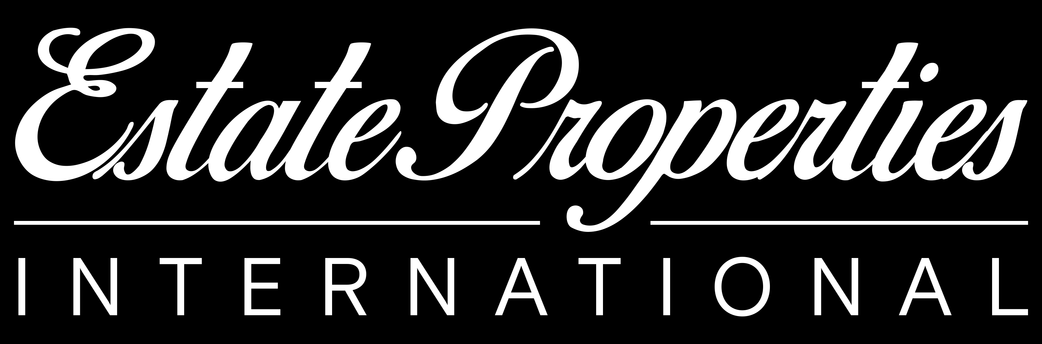Estate Properties International logo with white text on black background