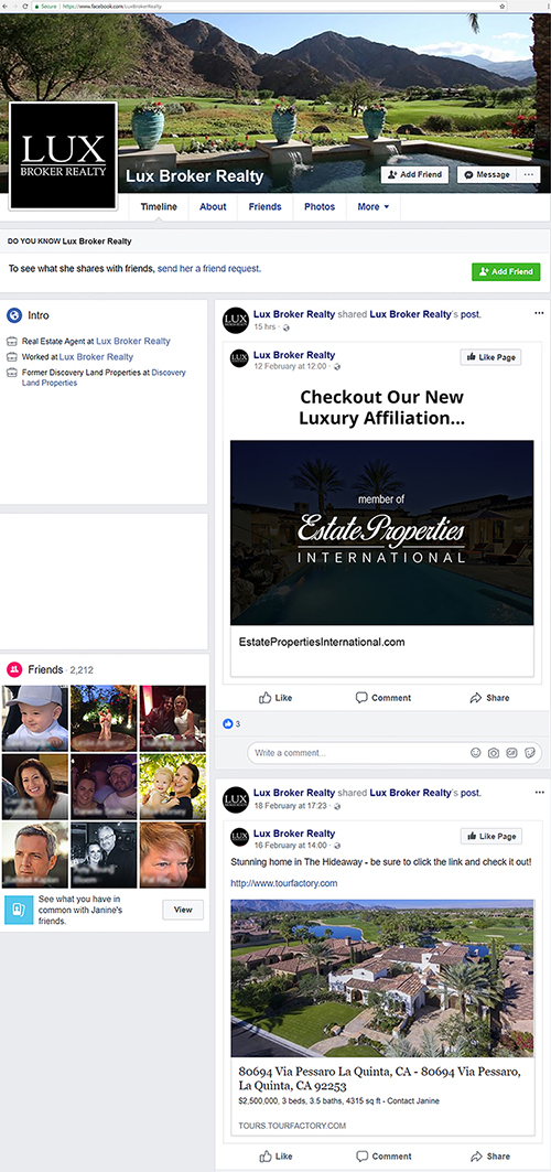 Facebook post with luxury logo
